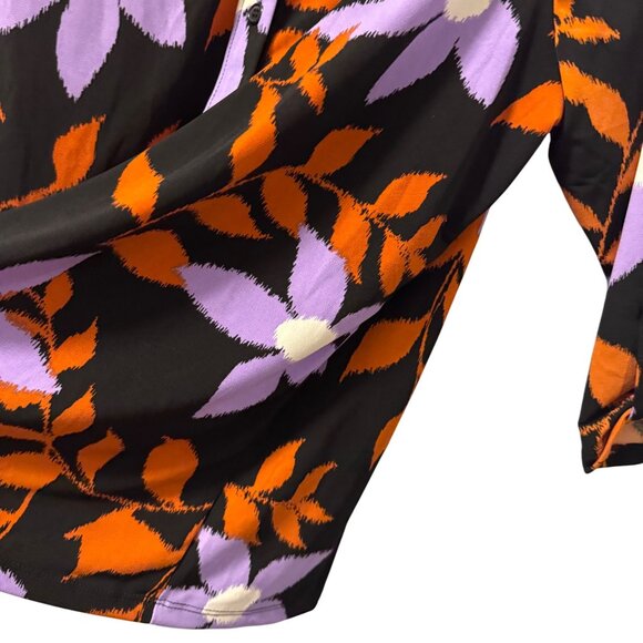 Carolyn Taylor Blouse Sz 1X Floral Blouse 3/4 Sleeve Blouse Top - Picture 6 of 12